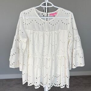 Simply Southern White Eyelet Women Top